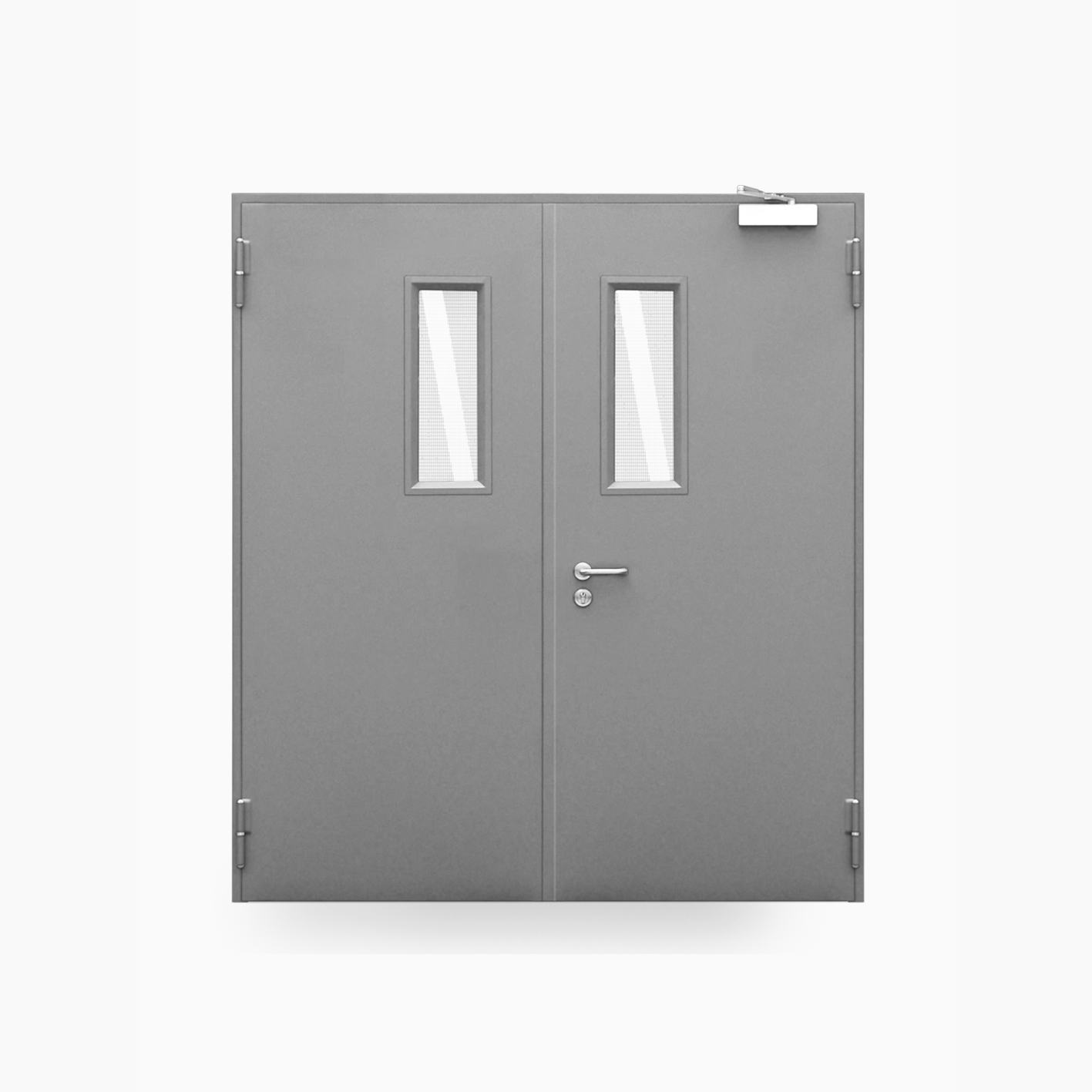Alba Double Steel Door + Vision Panel