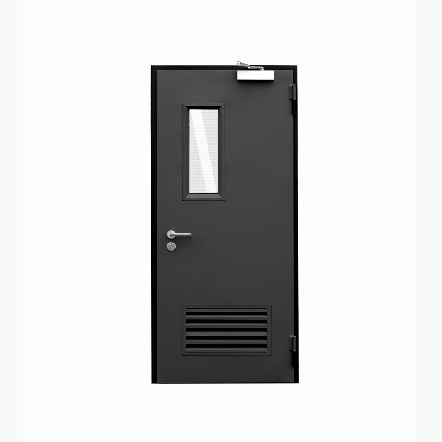 Alba Single Steel Light Door + Vision Panel + Louver